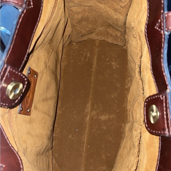 PATRICIA NASH Handbag Toscano Tote Autumn Plaid Leaf Logo Tote Bag AUTHENTIC - Picture 13 of 13